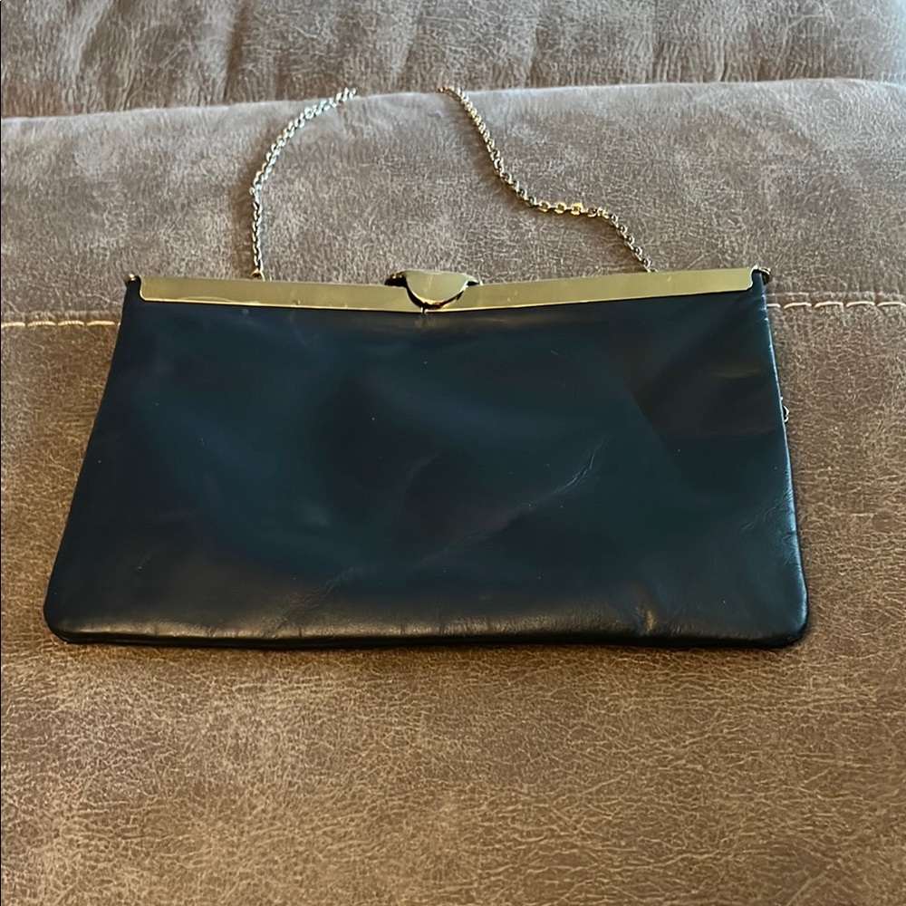 Etra Elegant Blue Leather Clutch